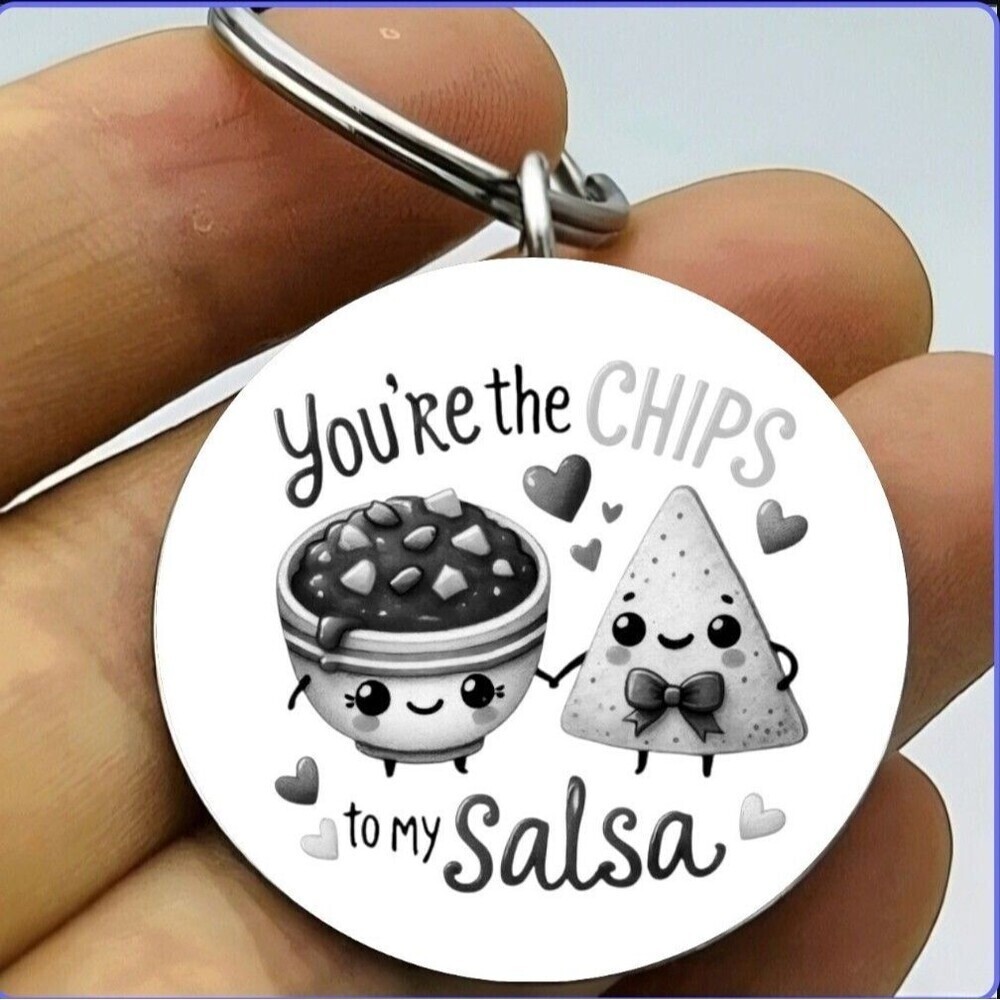 Food Restaurant Cook Chef Eat Cooking Art Chip Salsa Stainless Keychain Lover